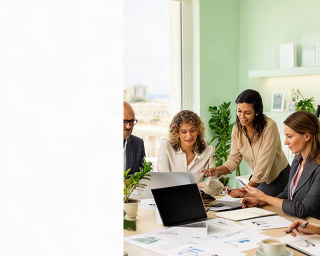 Team HR riunito in un ufficio luminoso di Pozzallo mentre analizza la crescita di una PMI siciliana